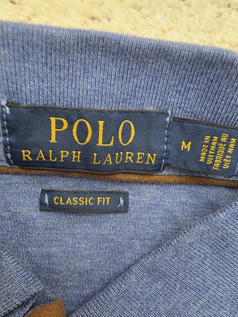 Ralph Lauren Size M Long-Sleeve Heather Blue Polo Shirt